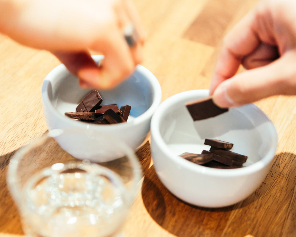 A chocolate and coffee tasting workshop